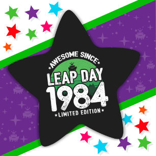 Geweldige sinds 1984 schrikkeljaardag feb 29 Verja Ster Sticker