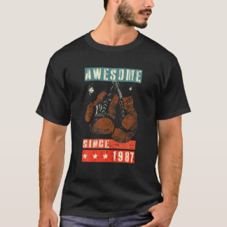 Geweldige sinds 1987 Retro Boxing Ghandschoenen Bi T-shirt