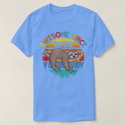 Geweldige sinds 2008 Sloth Birthday 14 Years old B T-shirt (Design voorkant)