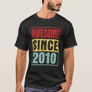 Geweldige sinds 2010 noodlijdende 12e geboortedag t-shirt