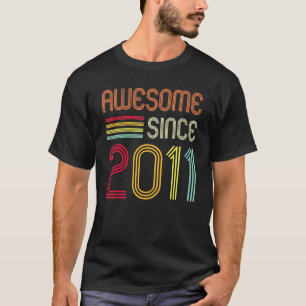 Geweldige sinds 2011 11e verjaardag Retro T-shirt