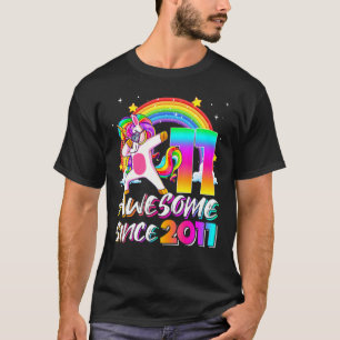 Geweldige sinds 2011 Dabbing Unicorn 11th Birthday T-shirt