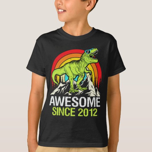 Geweldige sinds 2012 Dinosaur 11 jaar elfde verjaa T-shirt (Voorkant)