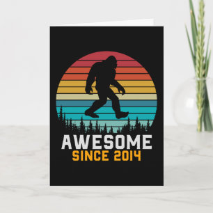 Geweldige sinds 2014   Birthday Bigfoot Retro Kaart