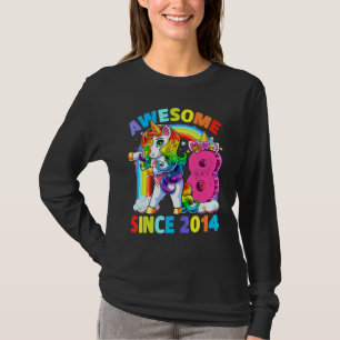 Geweldige sinds 2014: Dabbing Unicorn 8th Birthday T-shirt