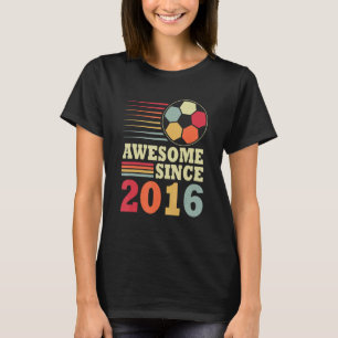 Geweldige sinds 2016 6e verjaardag 6 jaar oud voet t-shirt