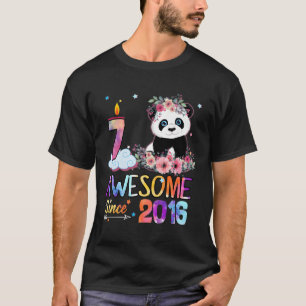 Geweldige sinds 2016 7e 7 Panda Eenhoorn T-shirt