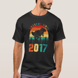 Geweldige sinds 2017 Retro Dinosaur Boys 6th Birth T-shirt