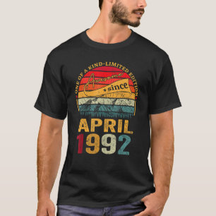 Geweldige sinds april 1992 30e verjaardag 30 jaar t-shirt