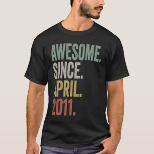 Geweldige sinds april 2011 12e verjaardag 12 jaar t-shirt