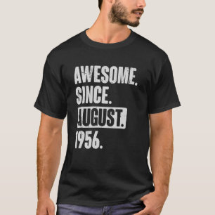 Geweldige sinds augustus 1956 66 jaar oud 66e gebo t-shirt