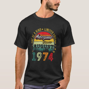 Geweldige sinds augustus 1974 48 jaar oud en 48e g t-shirt