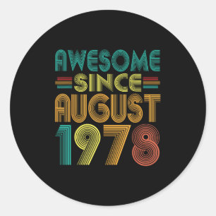 Geweldige sinds augustus 1978 Jaar 47e Verjaardag Ronde Sticker