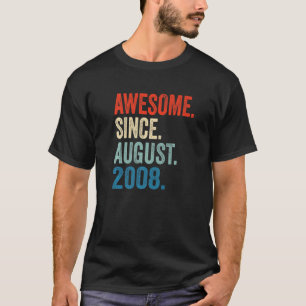 Geweldige sinds augustus 2008 14e verjaardag 14 ja t-shirt