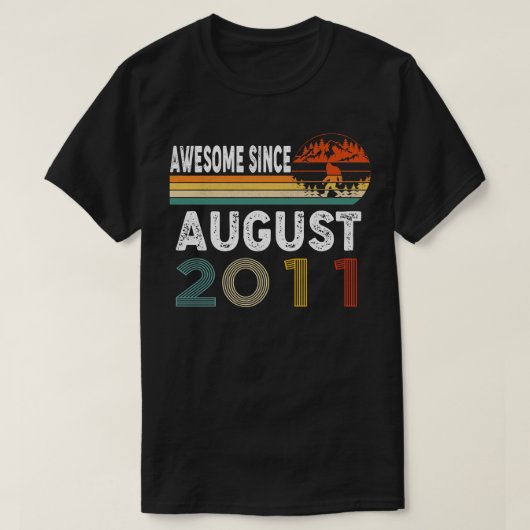 Geweldige sinds augustus 2011 t-shirt (Design voorkant)