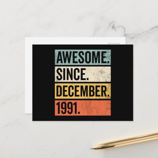 Geweldige sinds december 1991 briefkaart (Voorkant / Achterkant in situ)