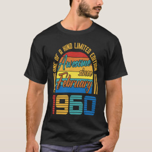 Geweldige sinds februari 1960 63 jaar oud 63 jaar t-shirt