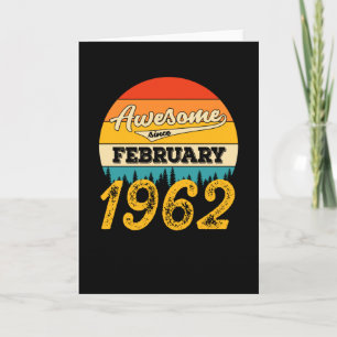 Geweldige sinds februari 1962 Retro Verjaardag Kaart
