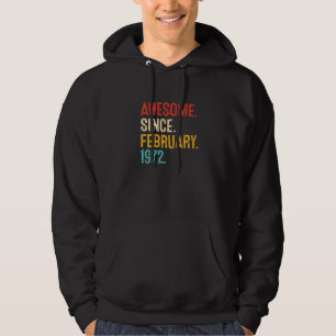 Geweldige sinds februari 1972 51e verjaardag Retro Hoodie