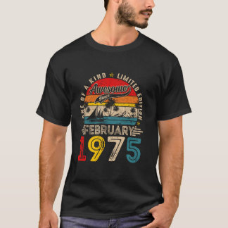 Geweldige sinds februari 1975 50 jaar oud 50ste ge t-shirt