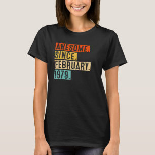 Geweldige sinds februari 1979 44 jaar oude 44e geb t-shirt