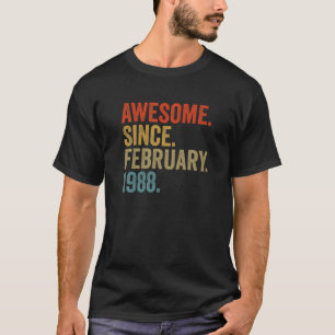 Geweldige sinds februari 1988 34e verjaardag t-shirt