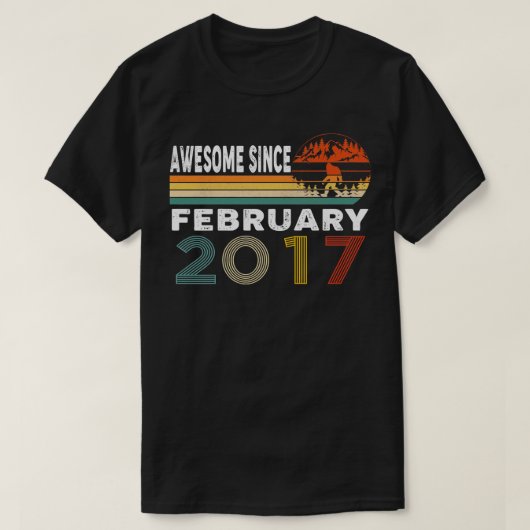 Geweldige sinds februari 2017 t-shirt (Design voorkant)