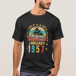 Geweldige sinds januari 1957 Vintage 65e verjaarda T-shirt