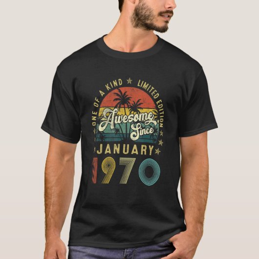 Geweldige sinds januari 1970 53 jaar oud en 53 jaa t-shirt (Voorkant)