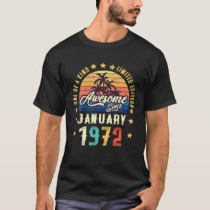 Geweldige sinds januari 1972 50e verjaardag t-shirt