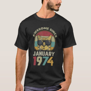 Geweldige sinds januari 1974 48e geboortedag t-shirt