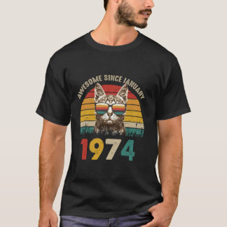 Geweldige sinds januari 1974  Cat 50th Birth T-shirt