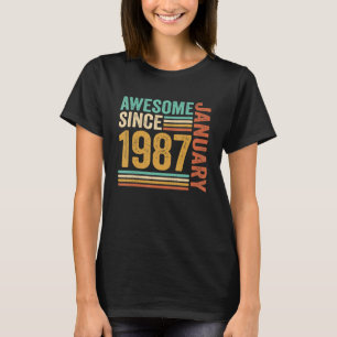 Geweldige sinds januari 1987 36e verjaardag 36 jaa t-shirt