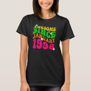 Geweldige sinds januari 1998 Verjaardag Groovy Ret T-shirt