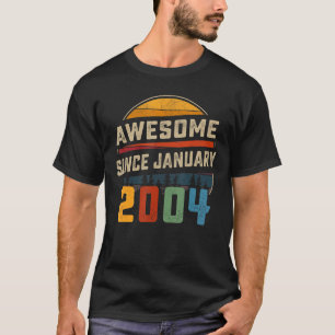 Geweldige sinds januari 2004 19e verjaardag 19 jaa t-shirt
