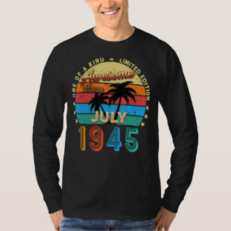 Geweldige sinds juli 1945 77e geboortedag Retro T-shirt