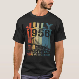 Geweldige sinds juli 1956 66e verjaardag retr t-shirt
