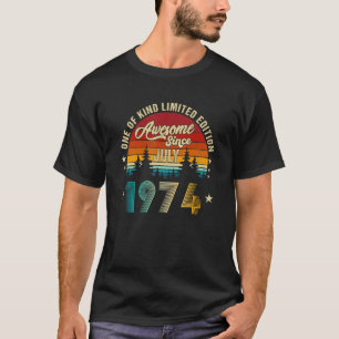 Geweldige sinds juli 1974 48e geboortejaar 48 jaar t-shirt