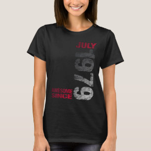 Geweldige sinds juli 1979 44e geboortedag geboren t-shirt