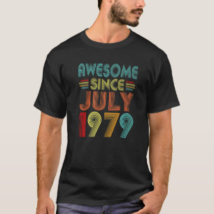 Geweldige sinds juli 1979 Vintage 43 jaar oud 43e T-shirt