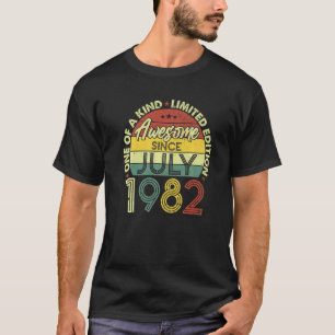 Geweldige sinds juli 1982 40 jaar oud 40e verjaard t-shirt