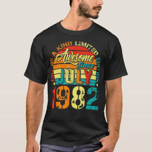 Geweldige sinds juli 1982 40 jaar oud 40e verjaard t-shirt