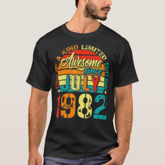 Geweldige sinds juli 1982 40 jaar oud 40e verjaard t-shirt