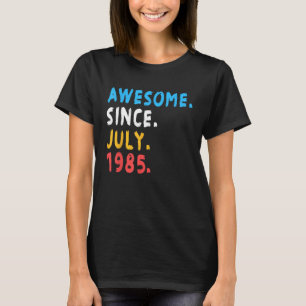 Geweldige sinds juli 1985 38 jaar 38ste verjaardag t-shirt