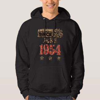 Geweldige sinds juni 1954 Leopard Birthday June 19 Hoodie