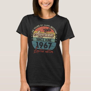 Geweldige sinds juni 1967 55 jaar oud 55 jaar t-shirt