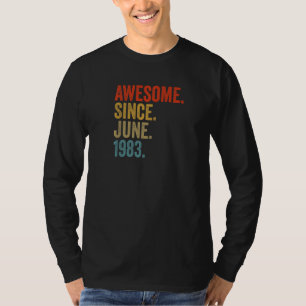 Geweldige sinds juni 1983 39e verjaardag retr. t-shirt