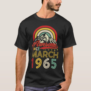 Geweldige sinds maart 1965 58e verjaardag 58 jaar t-shirt