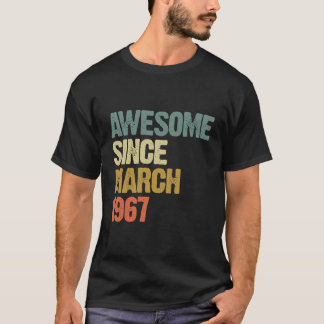 Geweldige sinds maart 1967 52 jaar oud 52e geboort t-shirt