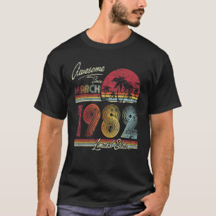Geweldige sinds maart 1982 40 jaar 40e verjaardag t-shirt